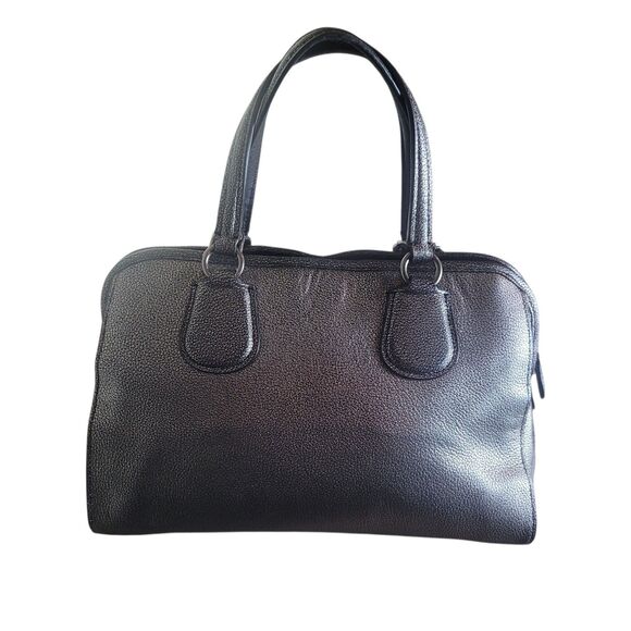 Coach Nolita Satchel Purse Handbag Metallic Pebbled Leather Gunmetal Gray READ - Picture 2 of 12